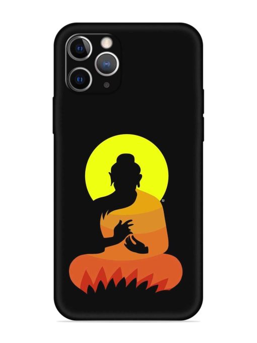 Buddha Art Black Embossed Soft Silicone Case for Apple Iphone 11 Pro Edge Zapvi