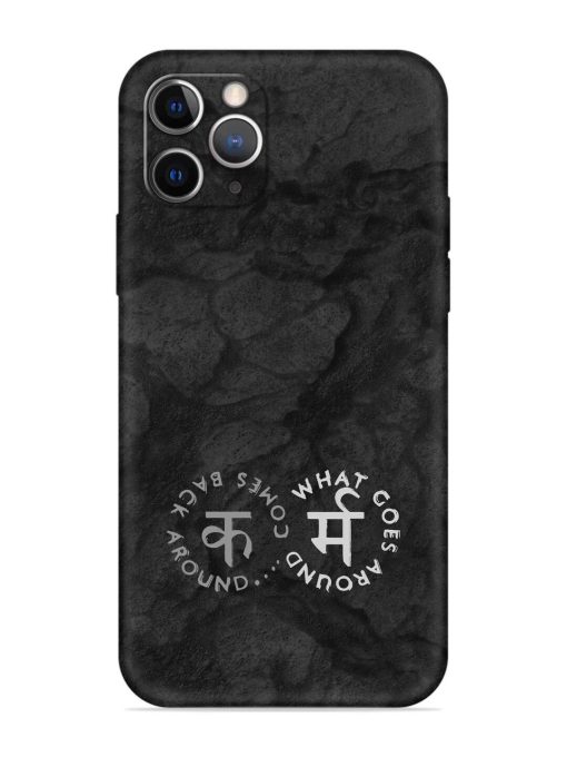 Karma Hindi Word Embossed Soft Silicone Case for Apple Iphone 11 Pro Edge Zapvi