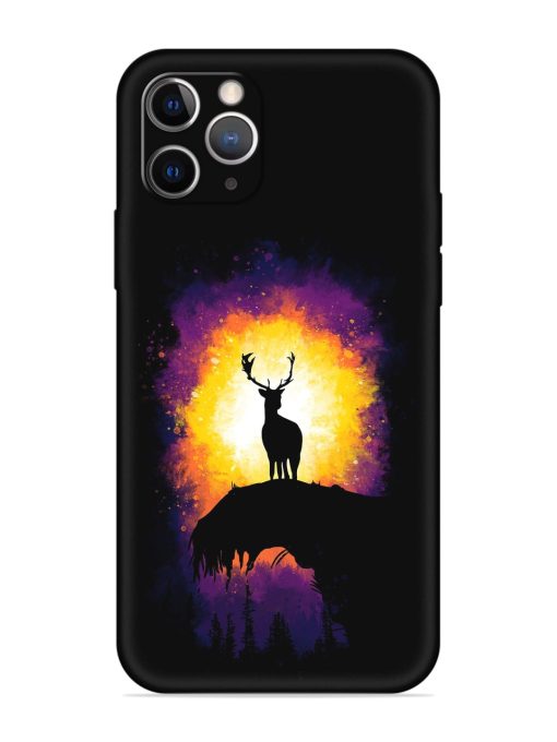 Elk Animal Art Embossed Soft Silicone Case for Apple Iphone 11 Pro Edge Zapvi