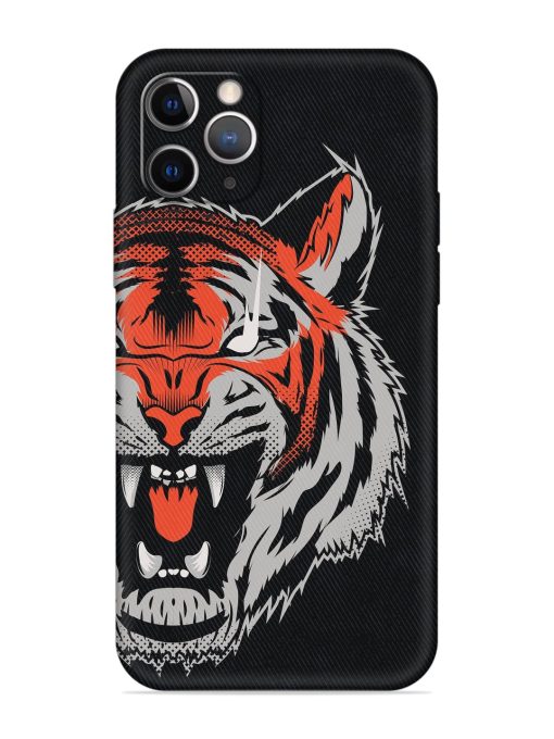 Tiger Aggression Embossed Soft Silicone Case for Apple Iphone 11 Pro Edge Zapvi