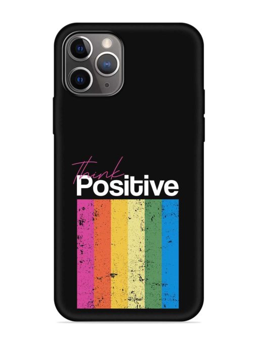 Think Positive Typography Embossed Soft Silicone Case for Apple Iphone 11 Pro Max Edge Zapvi