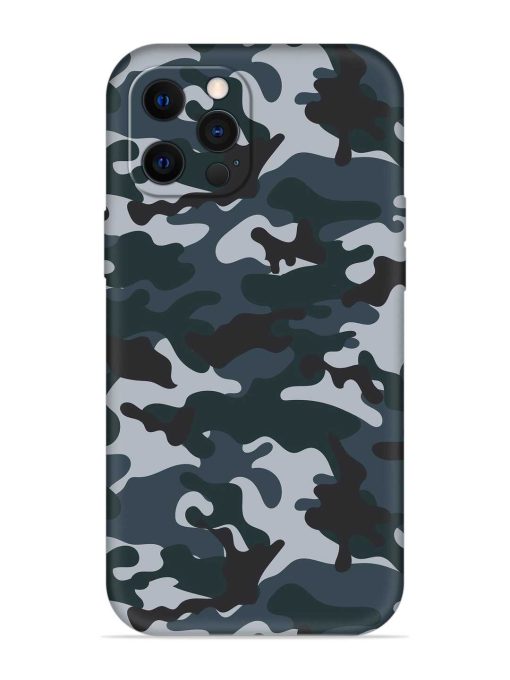 Dark Blue Army Military Art Embossed Soft Silicone Case for Apple Iphone 12 Pro Edge Zapvi