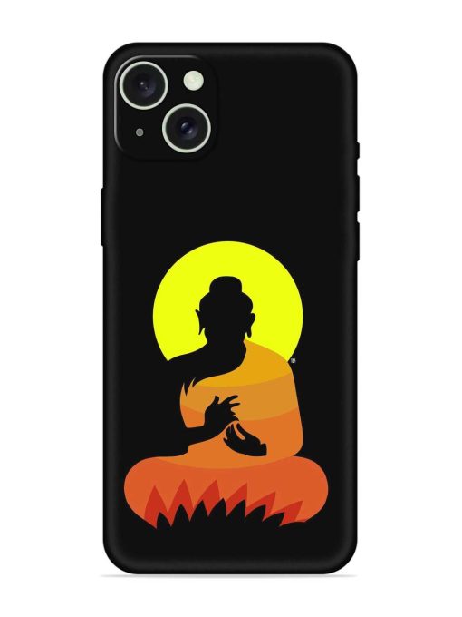 Buddha Art Black Embossed Soft Silicone Case for Apple Iphone 15 Plus Edge Zapvi