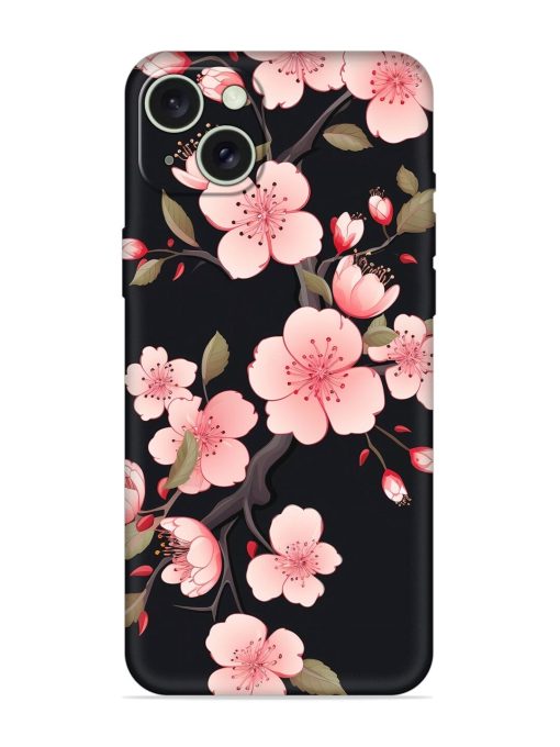 Cherry Blossom Embossed Soft Silicone Case for Apple Iphone 15 Plus Edge Zapvi