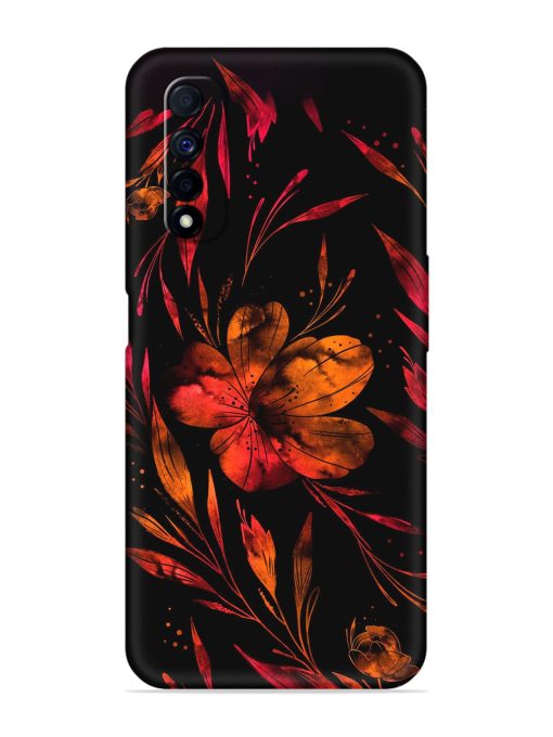 Red Flower Painting Embossed Soft Silicone Case for Realme Narzo 30 (4G) Edge Zapvi