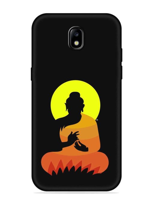 Buddha Art Black Embossed Soft Silicone Case for Samsung Galaxy J7 (2017) Edge Zapvi