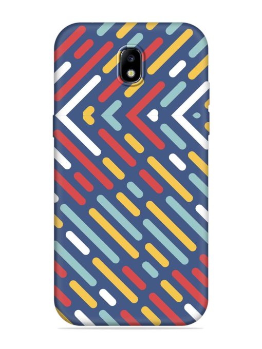 Colored Lines Embossed Soft Silicone Case for Samsung Galaxy J7 (2017) Edge Zapvi