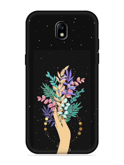 Flower On Hand Embossed Soft Silicone Case for Samsung Galaxy J7 (2017) Edge Zapvi