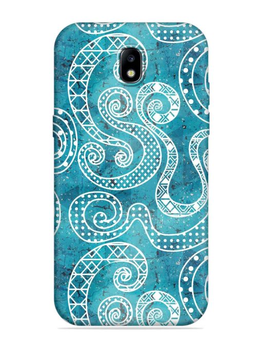 Vintage Curved Seamless Embossed Soft Silicone Case for Samsung Galaxy J7 (2017) Edge Zapvi