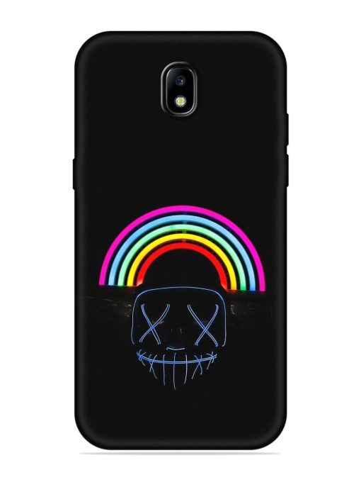 Mask Rainbow Embossed Soft Silicone Case for Samsung Galaxy J7 (2017) Edge Zapvi