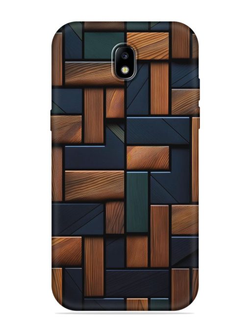 Wooden Background Cubes Embossed Soft Silicone Case for Samsung Galaxy J7 (2017) Edge Zapvi