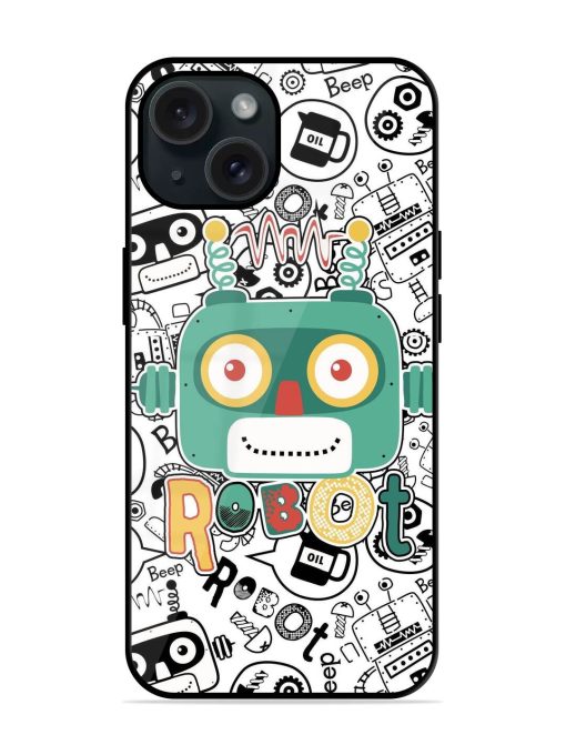 Robot Modern Seamless Pattern Glossy Metal TPU Case Edge Zapvi