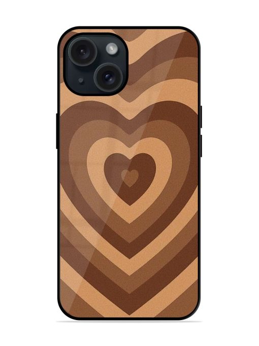 Brown Heart Glossy Metal TPU Case Edge Zapvi