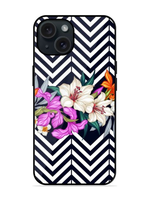 Zigzag Flower Art Glossy Metal TPU Case Edge Zapvi