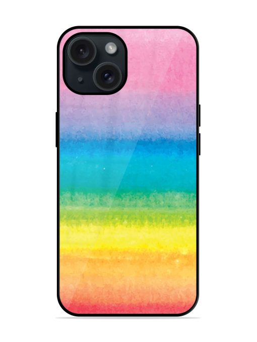 Watercolor Rainbow Brush Glossy Metal TPU Case Edge Zapvi