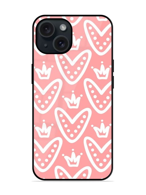 Cute Hearts Crowns Glossy Metal TPU Case Edge Zapvi