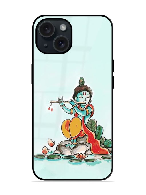 Lord Krishna Playing Glossy Metal TPU Case Edge Zapvi