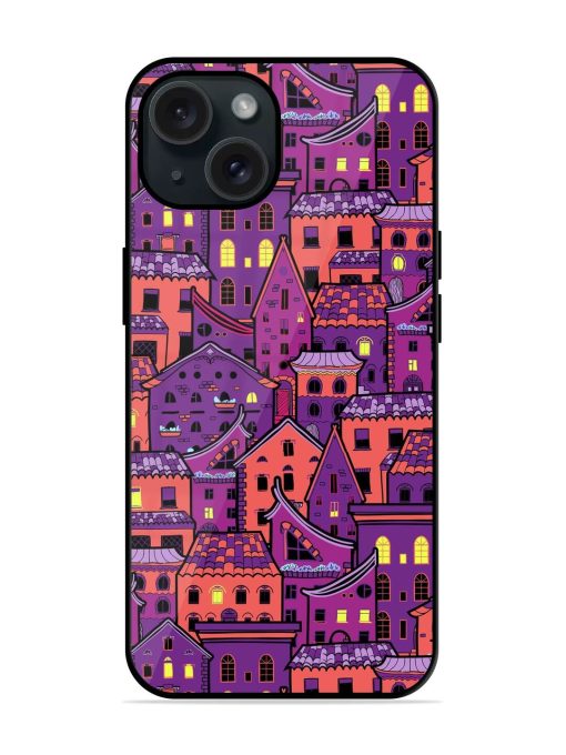 Seamless Pattern Houses Glossy Metal TPU Case Edge Zapvi