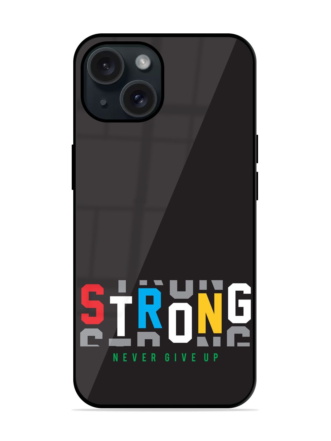 Strong Typography Print Glossy Metal TPU Case 1 Strong Typography Print Glossy Metal TPU Case Edge Zapvi