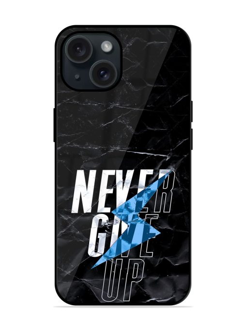 Never Give Up Glossy Metal TPU Case Edge Zapvi