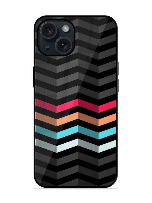 Colorful Stripes Zigzag Glossy Metal TPU Case Edge Zapvi