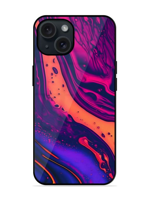 Fluid Blue Pink Art Glossy Metal TPU Case Edge Zapvi