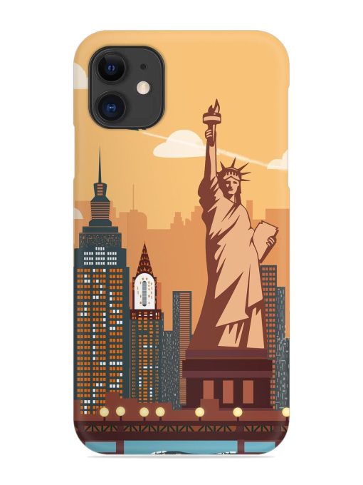 New York Statue Of Liberty Architectural Scenery Snap Case for Apple Iphone 11 Edge Zapvi