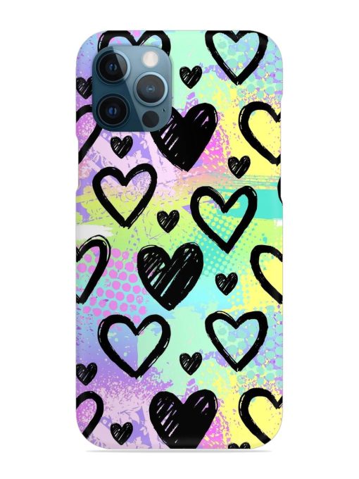 Bright Pattern Hearts Snap Case for Apple Iphone 12 Pro Edge Zapvi