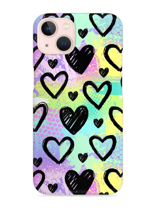 Bright Pattern Hearts Snap Case for Apple Iphone 14 Edge Zapvi