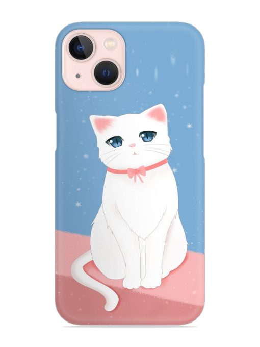 Cute White Cat Snap Case for Apple Iphone 14 Edge Zapvi