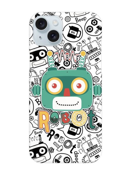 Robot Modern Seamless Pattern Snap Case for Apple Iphone 15 Plus Edge Zapvi