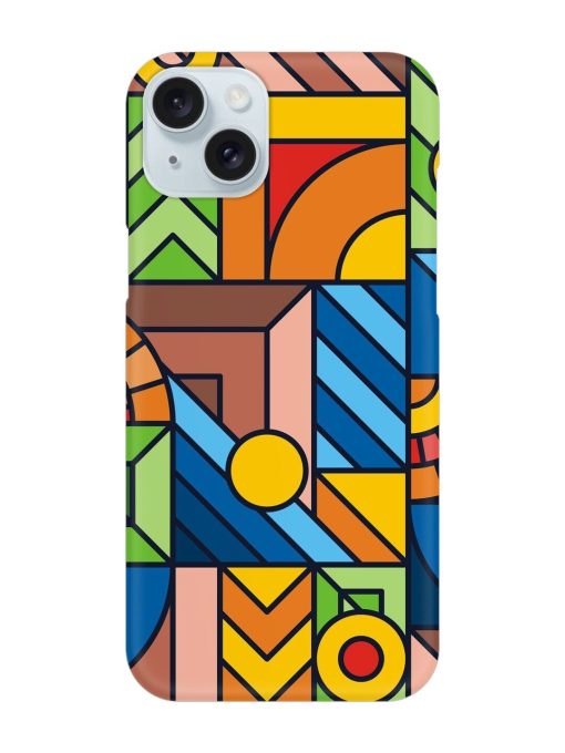 Colorful Geometric Snap Case for Apple Iphone 15 Plus Edge Zapvi