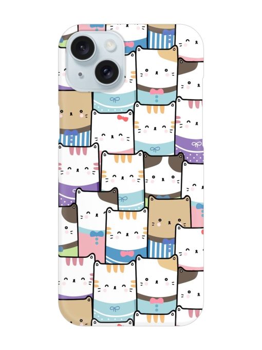 Cute Adorable Cat Snap Case for Apple Iphone 15 Plus Edge Zapvi