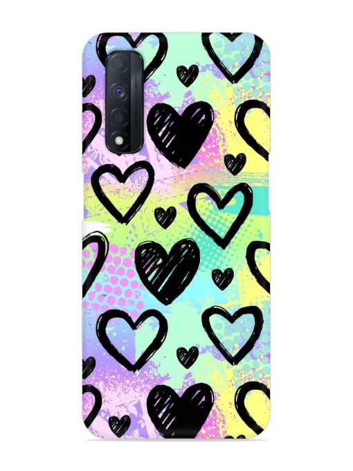 Bright Pattern Hearts Snap Case for Realme Narzo 30 (4G) Edge Zapvi