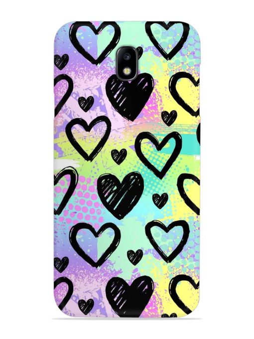 Bright Pattern Hearts Snap Case for Samsung Galaxy J7 (2017) Edge Zapvi