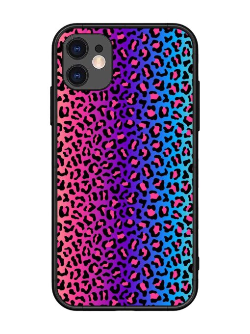 Colorful Leopard Seamless Glossy Metal Phone Cover for Apple Iphone 11 Edge Zapvi