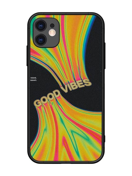 Good Vibes Glossy Metal Phone Cover for Apple Iphone 11 Edge Zapvi