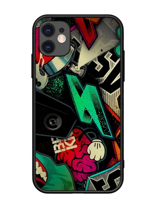 Graffiti Art Glossy Metal Phone Cover for Apple Iphone 11 Edge Zapvi