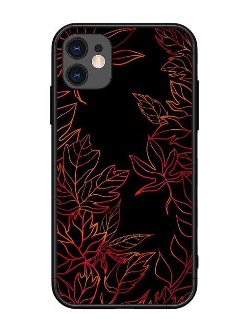 Red Floral Pattern Glossy Metal Phone Cover for Apple Iphone 11 Edge Zapvi