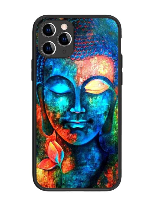 Buddha Painting Glossy Metal Phone Cover for Apple Iphone 11 Pro Edge Zapvi