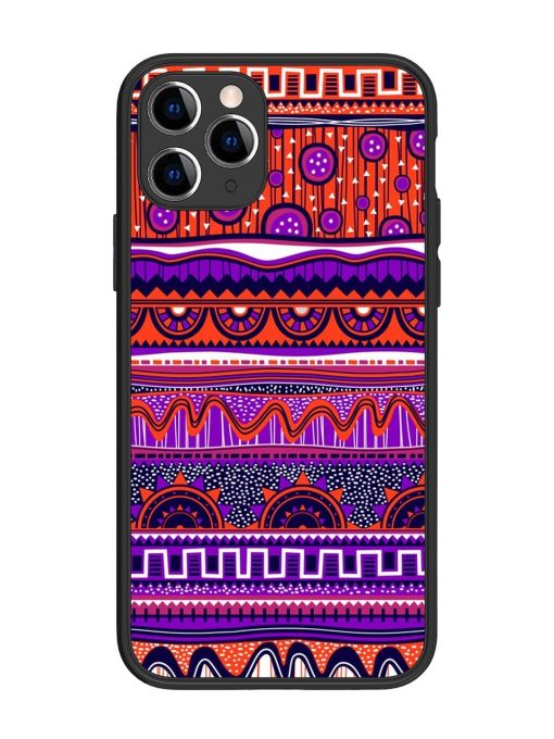 Ethnic Seamless Pattern Glossy Metal TPU Phone Cover for Apple Iphone 11 Pro Edge Zapvi