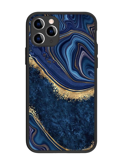 Abstract Background Blue Glossy Metal TPU Phone Cover for Apple Iphone 11 Pro Edge Zapvi