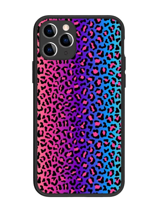 Colorful Leopard Seamless Glossy Metal Phone Cover for Apple Iphone 11 Pro Edge Zapvi