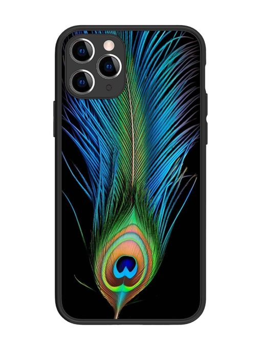 Peacock Feather Glossy Metal TPU Phone Cover for Apple Iphone 11 Pro Edge Zapvi