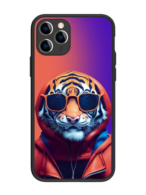 Tiger Animation Glossy Metal Phone Cover for Apple Iphone 11 Pro Edge Zapvi