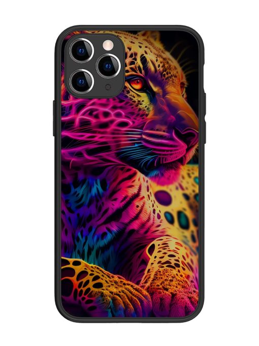 Leopard Art Glossy Metal Phone Cover for Apple Iphone 11 Pro Edge Zapvi