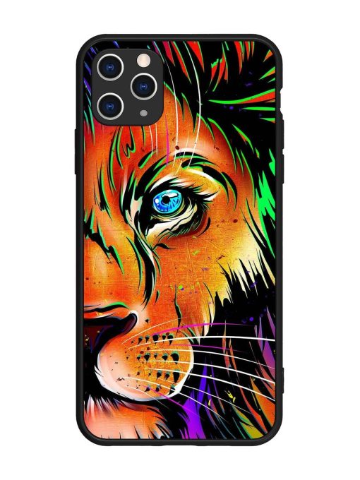 Colorful Lion Design Glossy Metal TPU Phone Cover for Apple Iphone 11 Pro Max Edge Zapvi