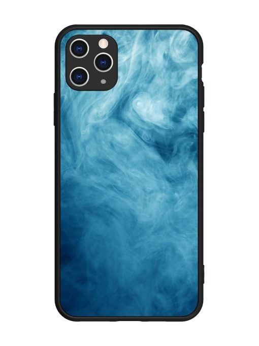 Blue Smoke Art Glossy Metal Phone Cover for Apple Iphone 11 Pro Max Edge Zapvi