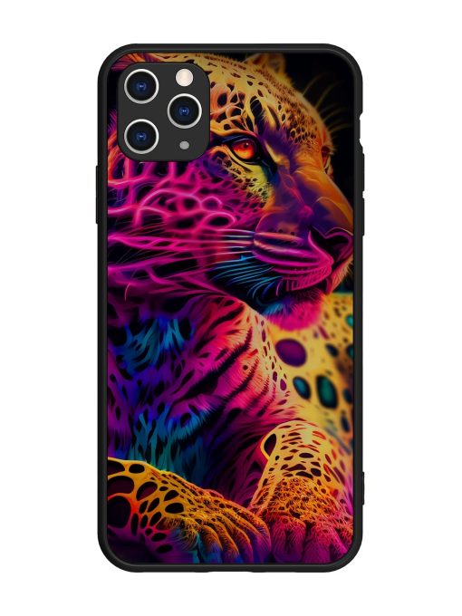 Leopard Art Glossy Metal Phone Cover for Apple Iphone 11 Pro Max Edge Zapvi