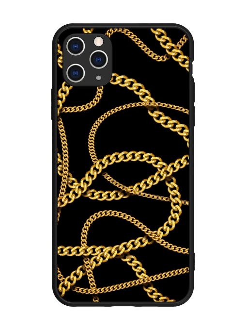 Decorative Golde Chain Glossy Metal Phone Cover for Apple Iphone 11 Pro Max Edge Zapvi